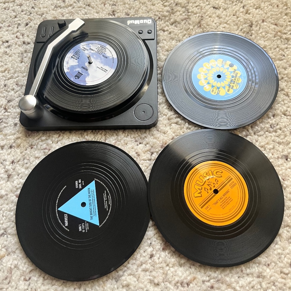 Brand new vinyl coasters